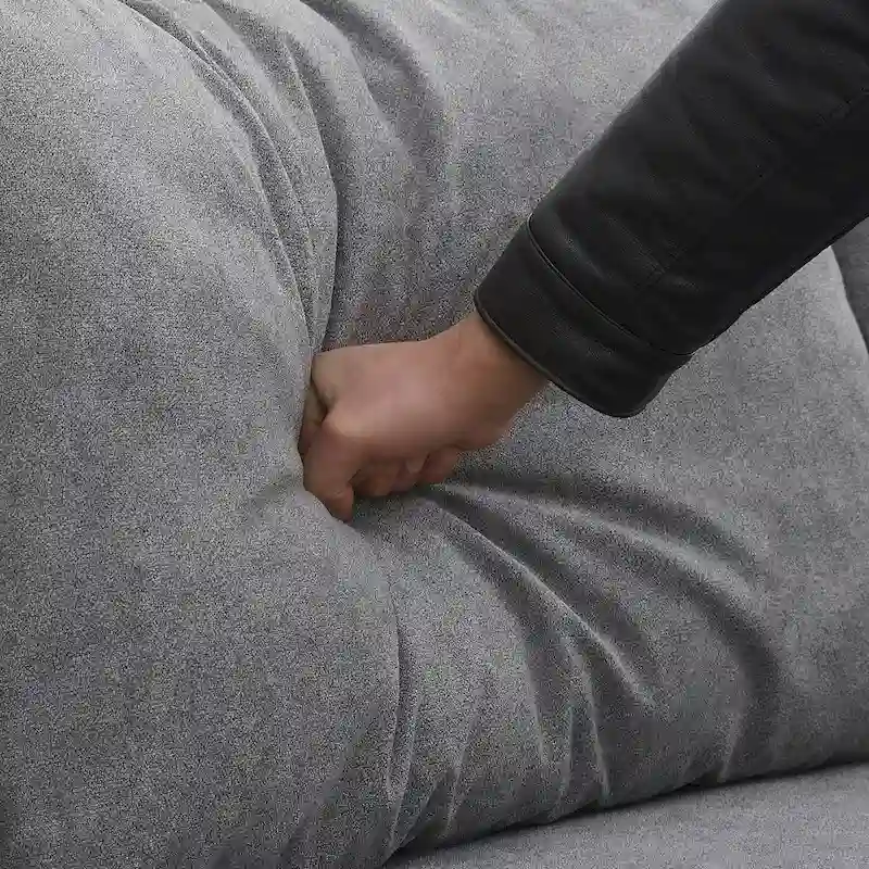 91-inch Modern L-shaped Upholstered Sectional Sofa with Three Pillows - 91W x 91D x 33.5H