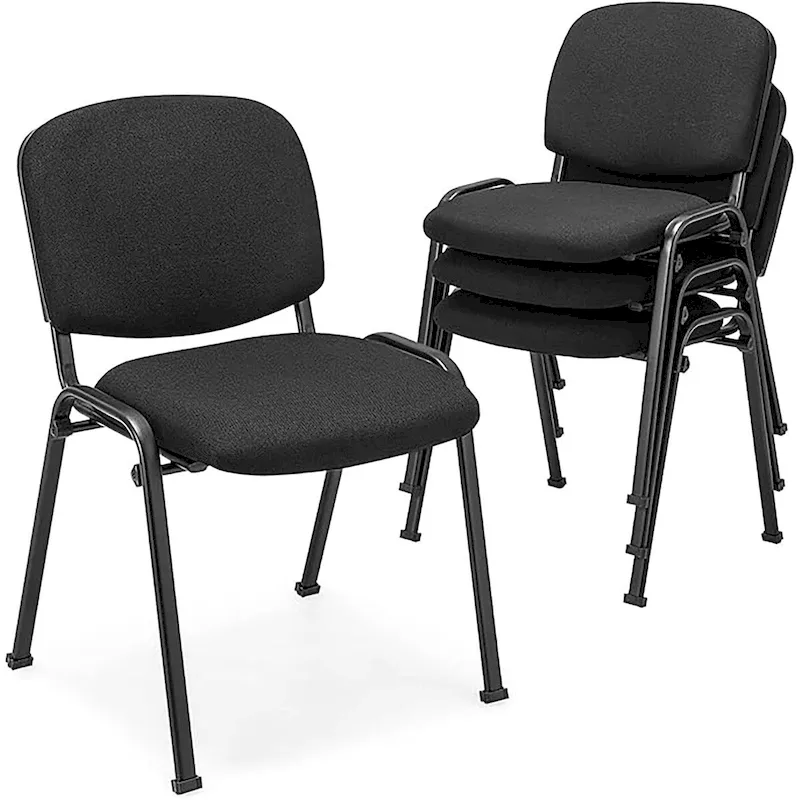 Meeting Room Conference Chair Set w/ Metal Frame & Upholstered Back