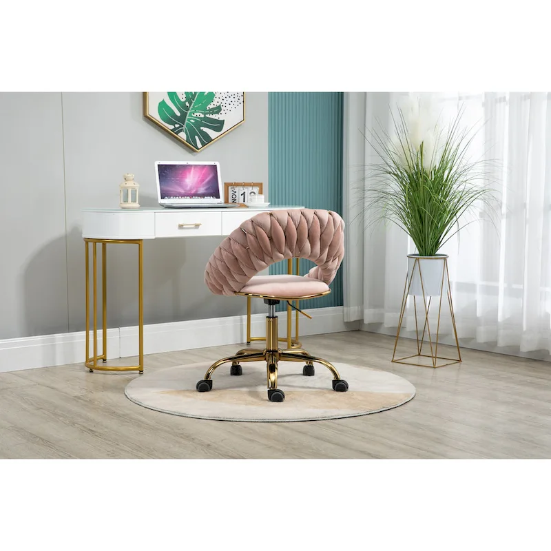 Computer Chair Office Chair Adjustable Swivel Chair Fabric Seat Home Study Chair