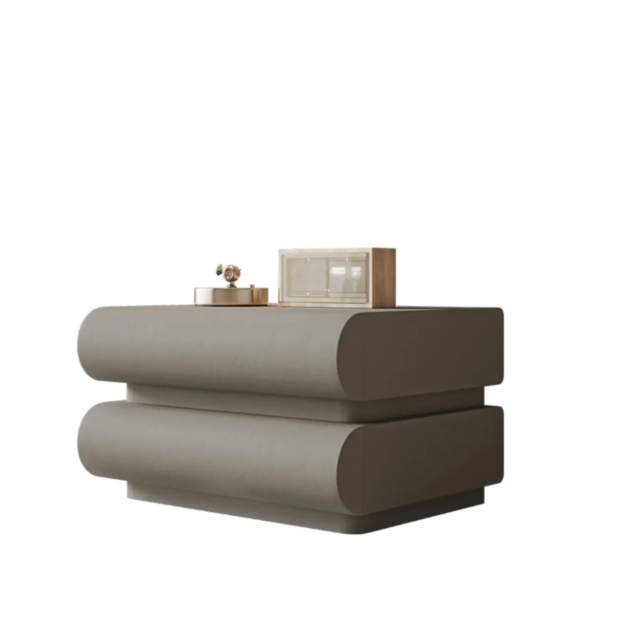 Modern Bedside Table with 3 Drawers in Off-White