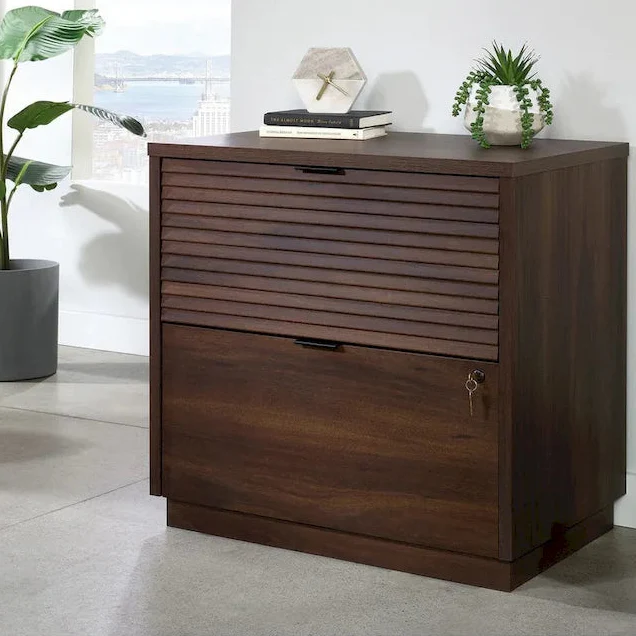 Spiced Mahogany 2-Drawer Lateral File Cabinet with Lock