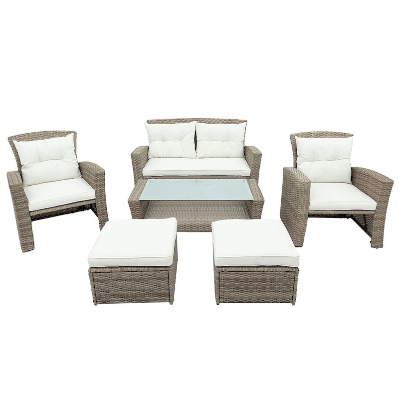 4-piece Patio Furniture Wicker Outdoor High-back Seating Set