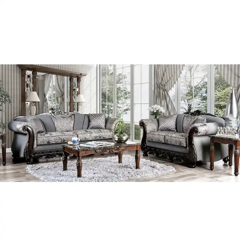 Dikic Traditional Chenille Rolled Arms 2-Piece