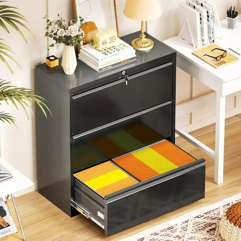 3 Drawer Metal Lateral Filing Cabinet with Lock