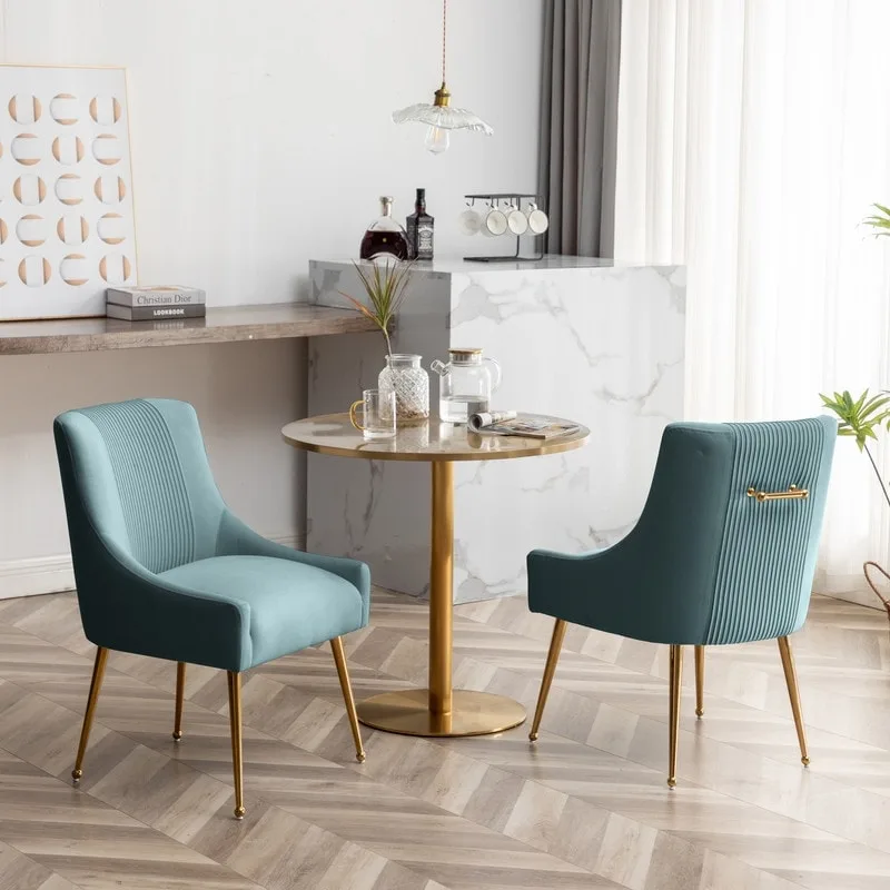 Upholstered Accent Chair Set of 2 with Rear Handle