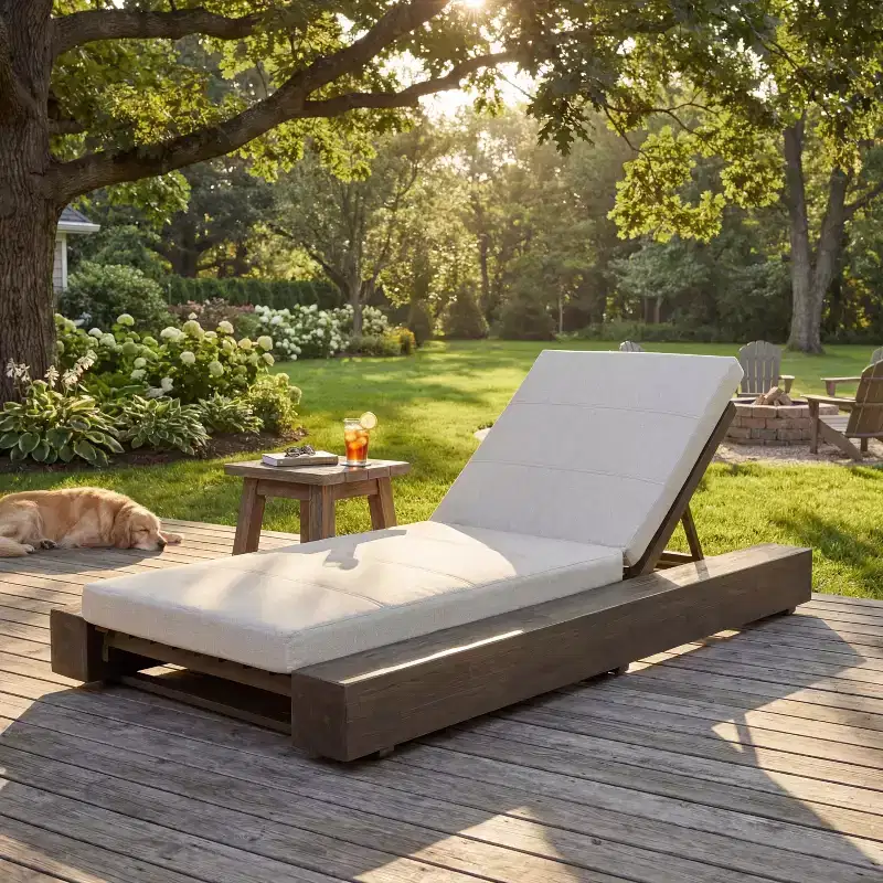 Christopher Knight Home Thomas Patio Acacia Chaise Lounges with Cushion and Adjustable Backrest
