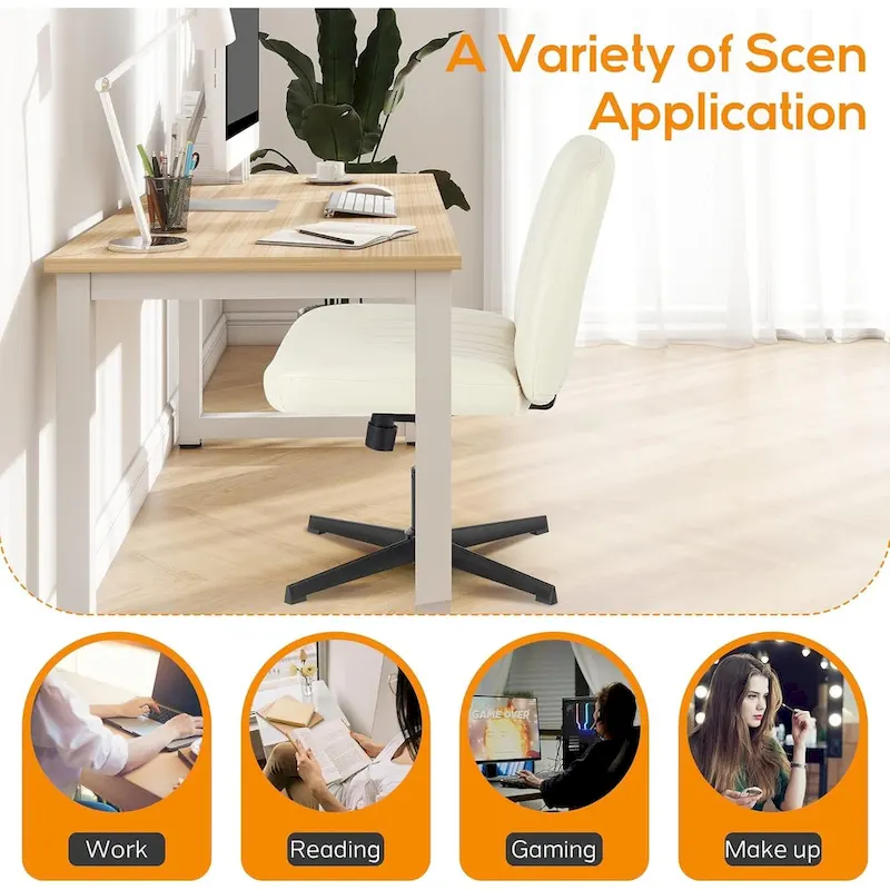 Office Desk Chair - Armless - Swivel with Wheels