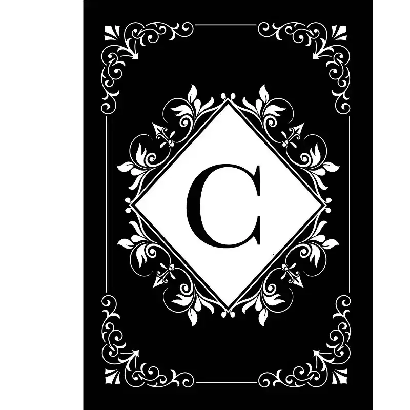 Briarwood Lane Everyday Double Sided Garden Flag 12x18 For Outdoor Black and White Monogram C Garden Flag Flags For Outside