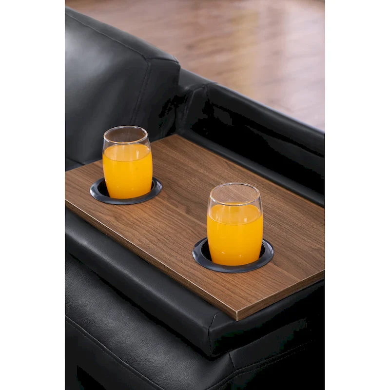 Faux Leather Sectional Sofa with Ottoman - 98 W x 71 D x 33 H