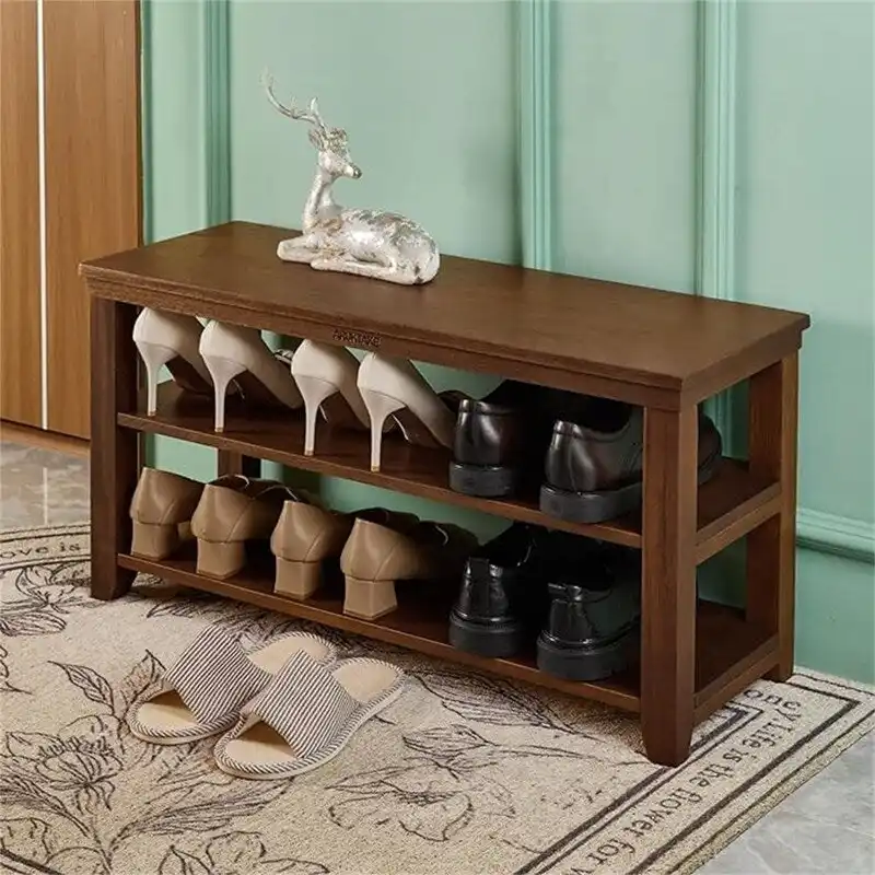 Bench 2-Tier Wood Heavy Duty - 11.81 D x 31.5 W x 16.54 H