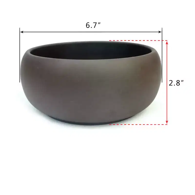 K-Cliffs 6.7 Round Unglazed Ceramic Planter Pots with Sophisticated Matte Brown Finish Pot Only For Indoor Succulent Flower Decor
