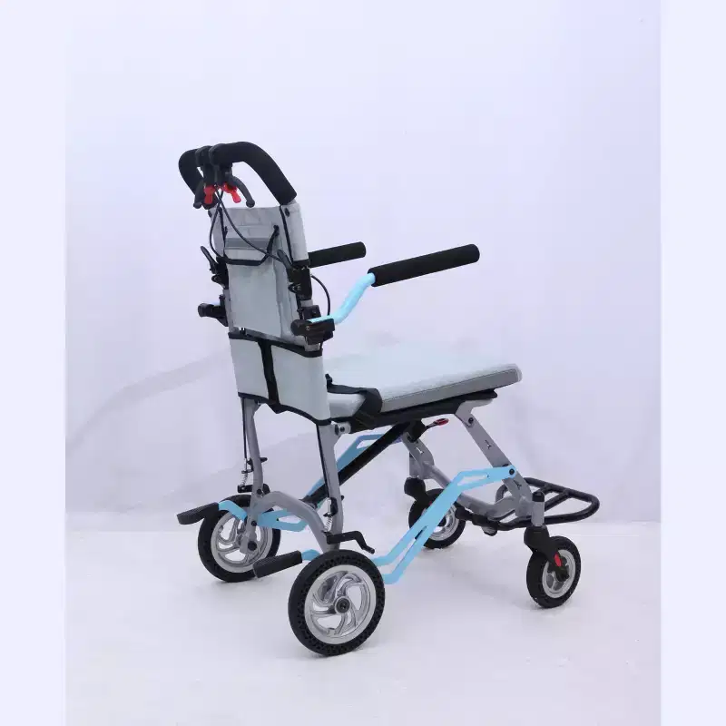 Lightweight Folding Aluminum Wheelchair for Seniors  Portable with Locking Handbrakes, Removable Armrests, Swing-Away Footrests,for Travel,Home Care