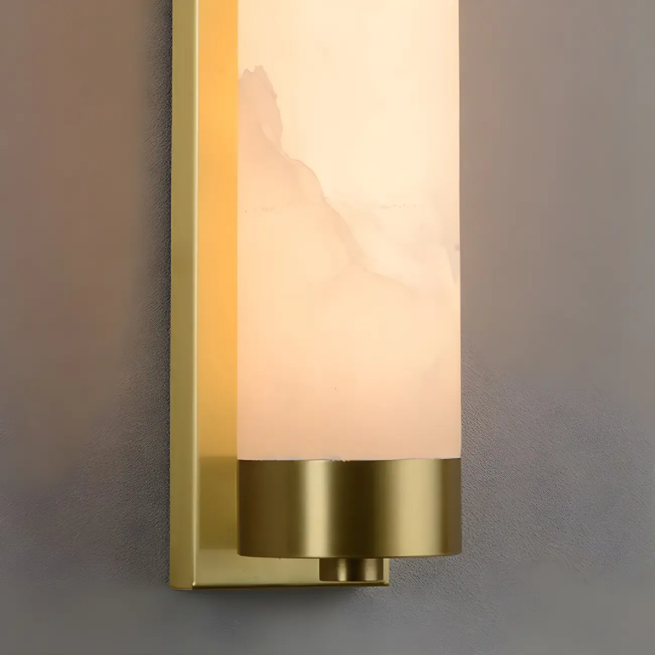 Modern Cylinder Stone Gold LED Wall Sconce