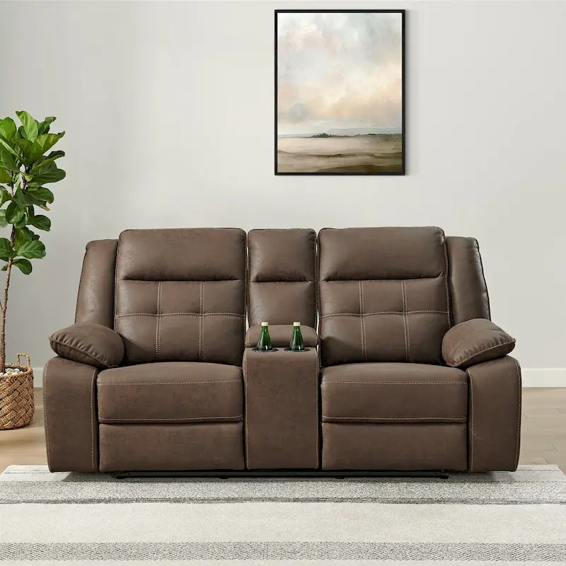 Lesley Reclining Sofa, Brown
