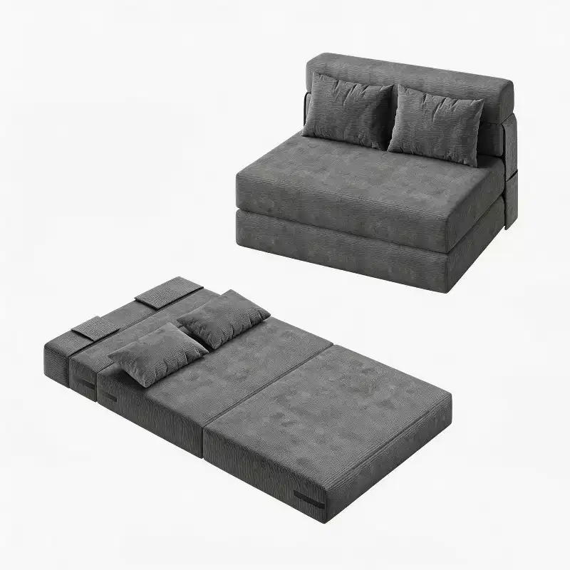Gray Upholstered Loveseat, 2-Seat Sofa