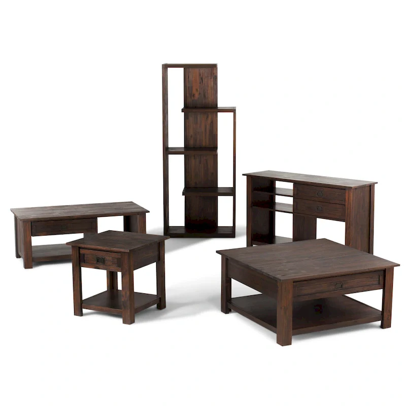 WYNDENHALL Garret SOLID ACACIA WOOD 38 inch Wide Square Rustic Coffee Table - 38 W x 38 D x 19 H