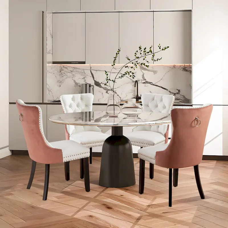 Modern Tufted Velvet Side Dining Chairs (Set of 4)