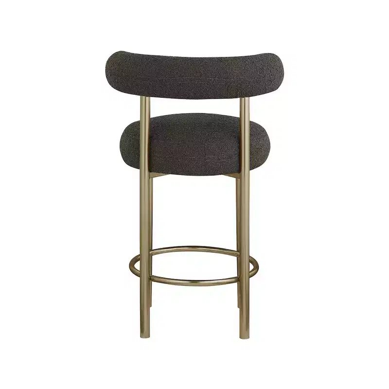 Meridian Furniture,Bordeaux Brown Boucle Fabric Stool, Set of 2