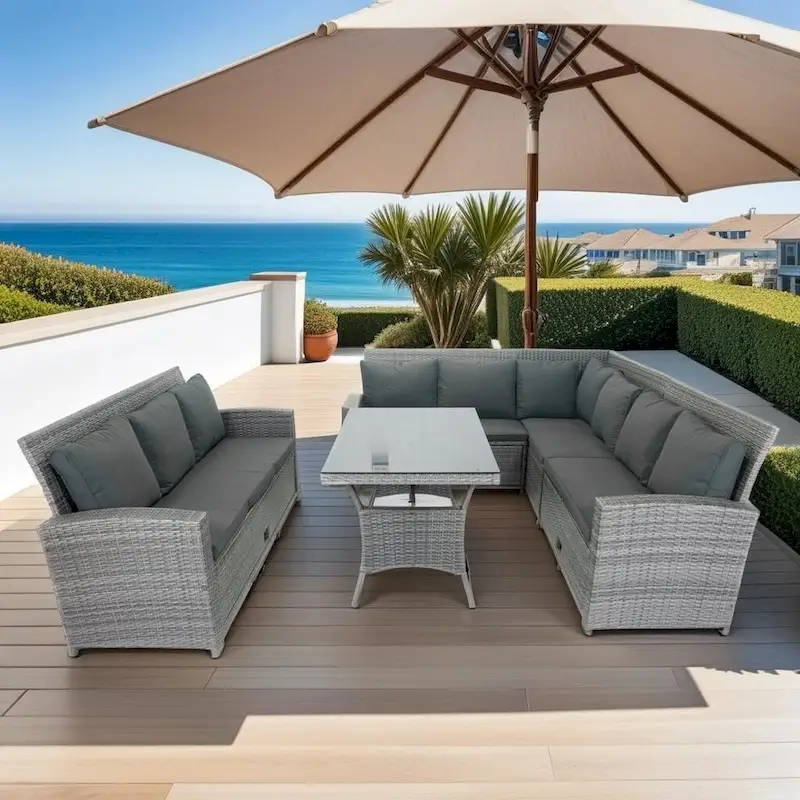 MM 5 Piece Patio wicker Outdoor Sectional