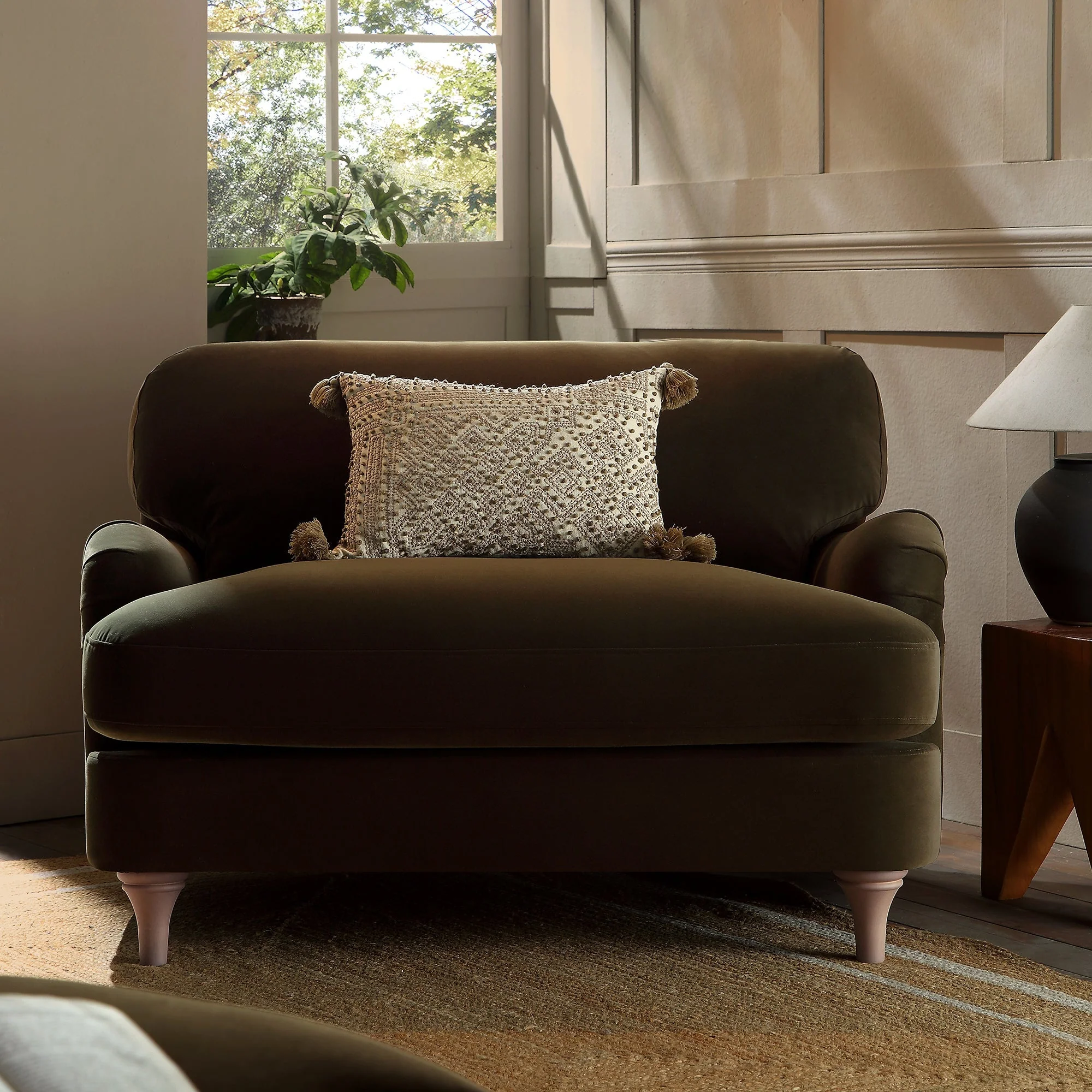 Seaweed Velvet Sofa, Loveseat