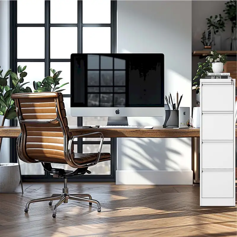 4 Drawer Metal Vertical File Cabinet with Lock