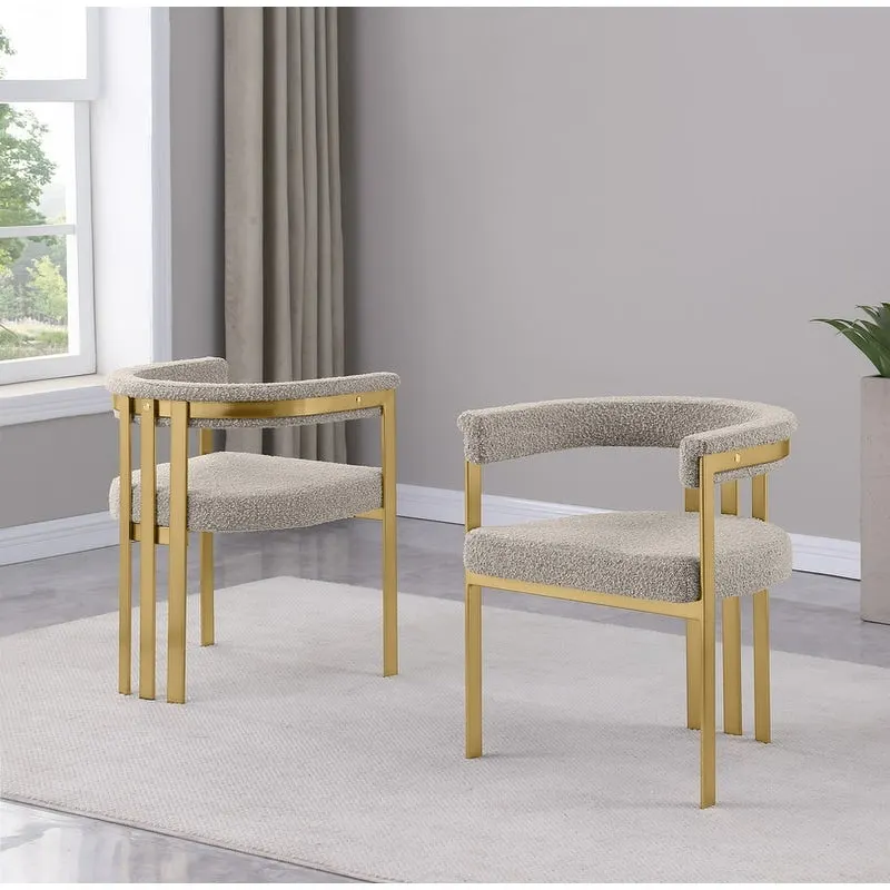 Best Quality Furniture Matte Brushed Gold Chrome Dining Chairs (Set of 2) - N/A
