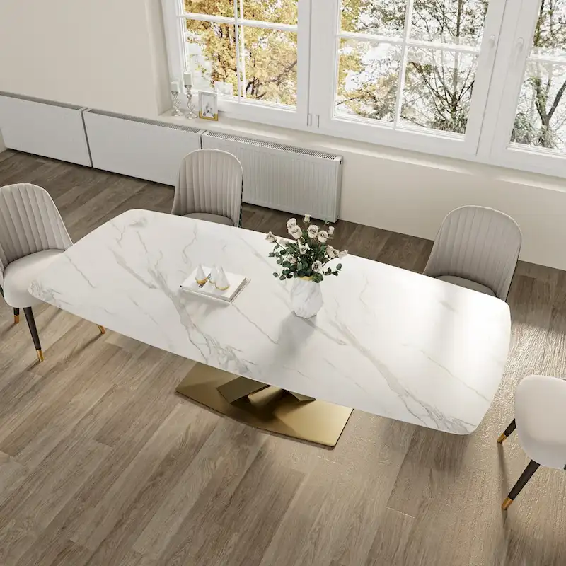 Modern Rectangle Sintered Stone Large Dining Table