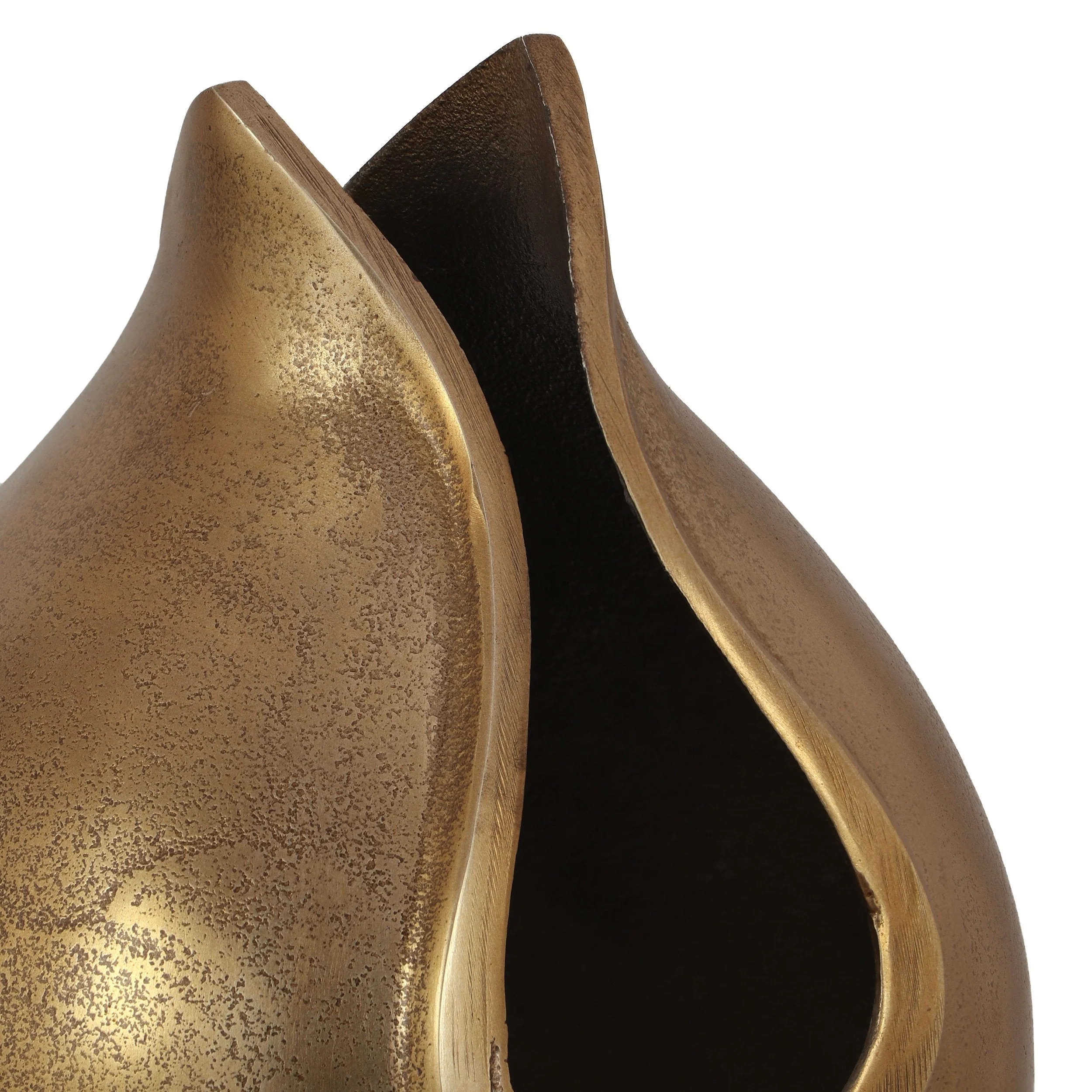 Handcrafted Aluminum Decorative Vase, Charcoal - NH273413