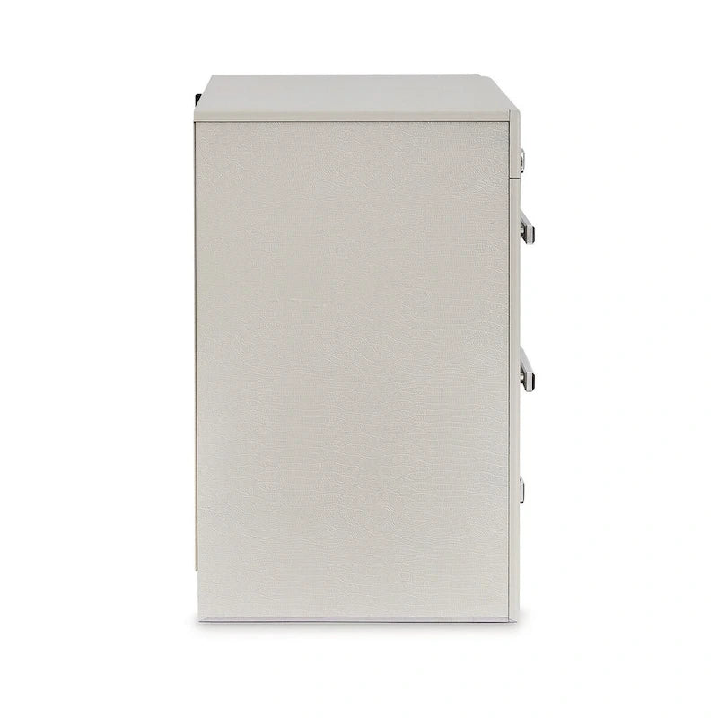 Signature Design by Ashley Zyniden Silver Upholstered Panel Headboard with 2 Nightstands