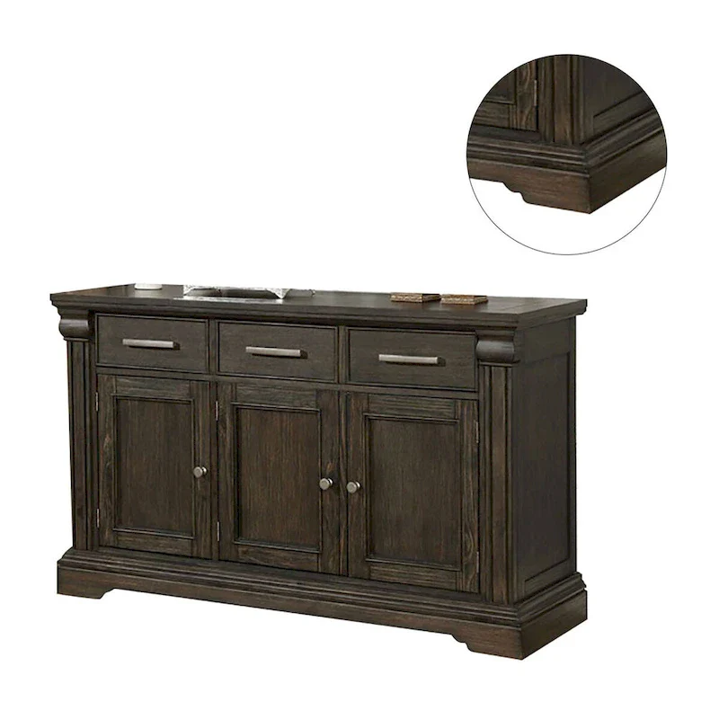 Transitional Style Server in Espresso Finish