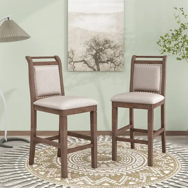 3-Piece Wood Counter Height Drop Leaf Dining Table Set