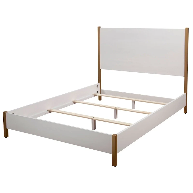 Alpine Furniture Madelyn Wood Panel Bed in White