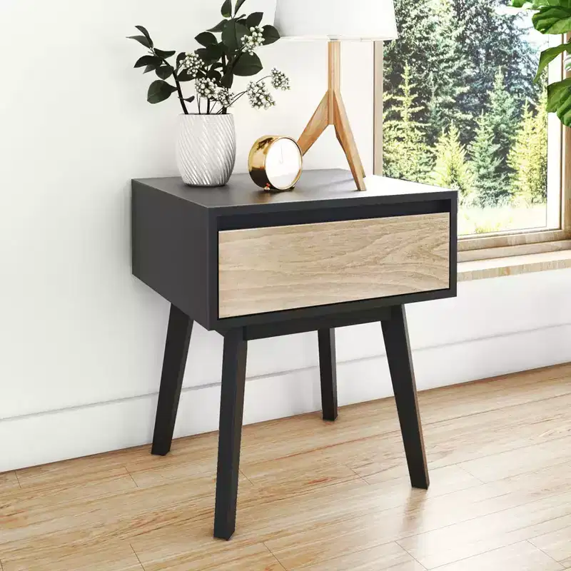 Scandinavian 1 -Drawer Nightstand (2-pack)