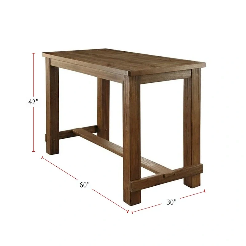 Rustic Wooden Rectangular Bar Table
