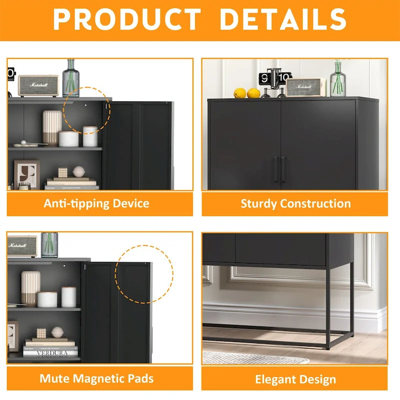 Heavy Duty Metal Buffet Sideboard