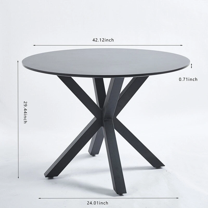 Grondin Mid-Century Modern Round Dininig Table with MDF Top and Pedestal Base, 42.1 End Table Leisure Table