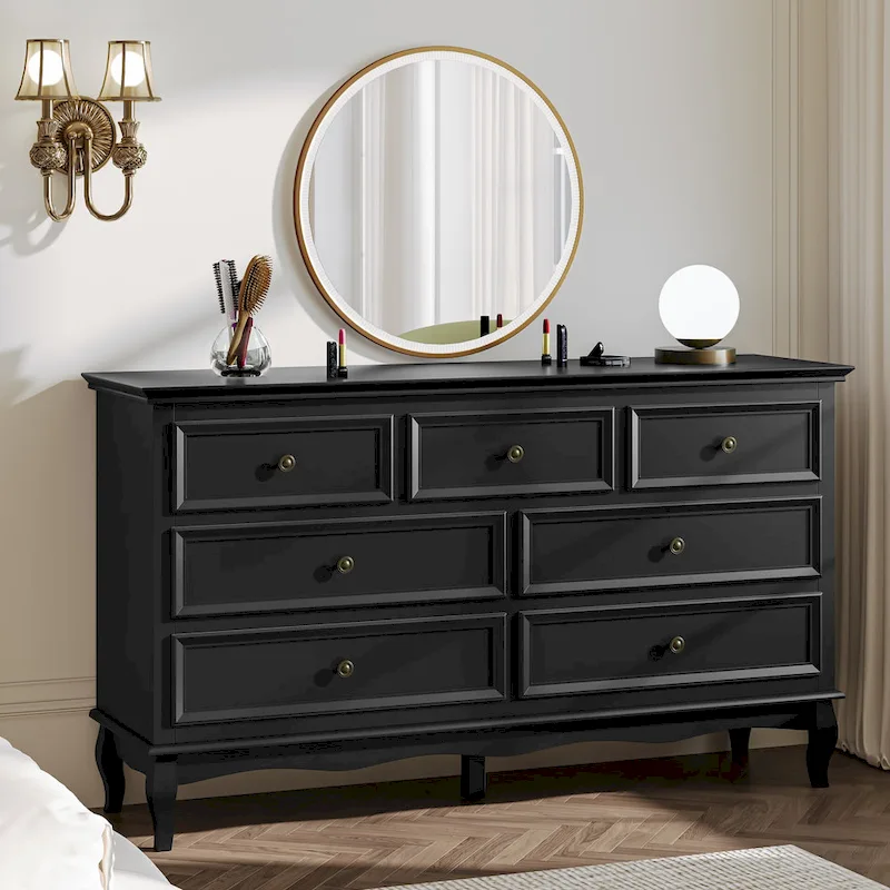 White 7-Drawer Dresser, Shabby Chic Style, Single User