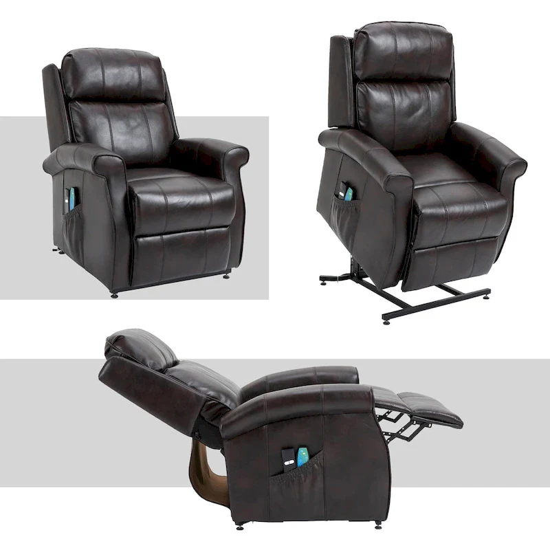 GZMR Faux Leather Elderly Power Lift Recliner Chair