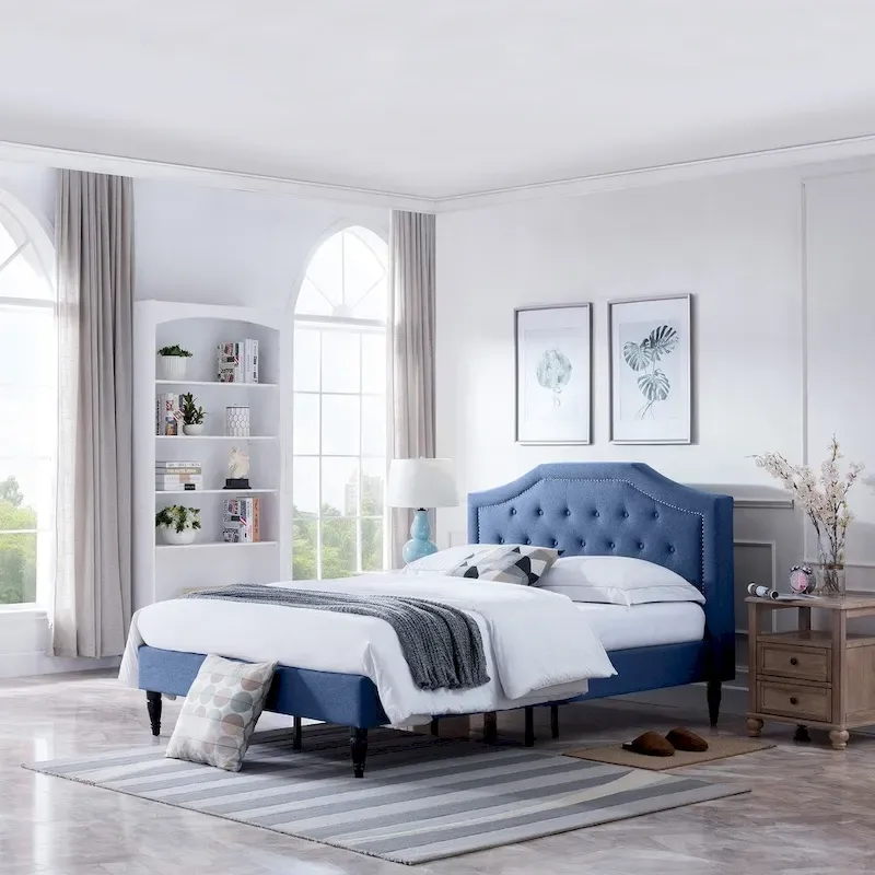 Elinor Upholstered Queen Platform Bed - Modern Bedroom Furniture