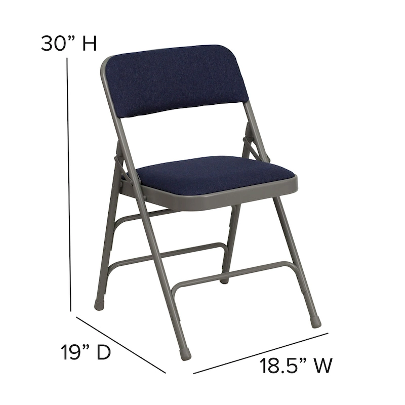 Set of 2 Metal Folding Chairs with Padded Seats