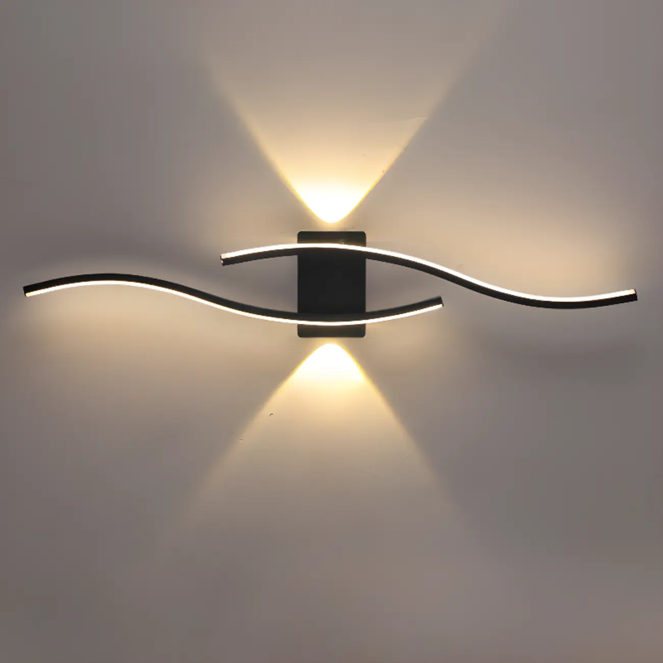 Modern Metal Dual Wave Linear LED Wall Sconce Dimmable