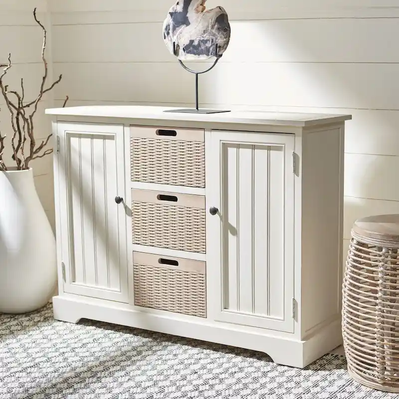 2-Drawer And 3 Removable Baskets Console Table - 39.8 W x 12.5 L x 29.5 H