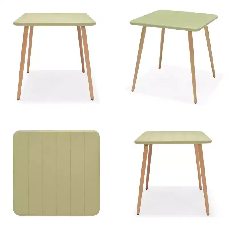 Urban Elements Recycled Resin and Teak Finish Legs Patio Bistro Table Green