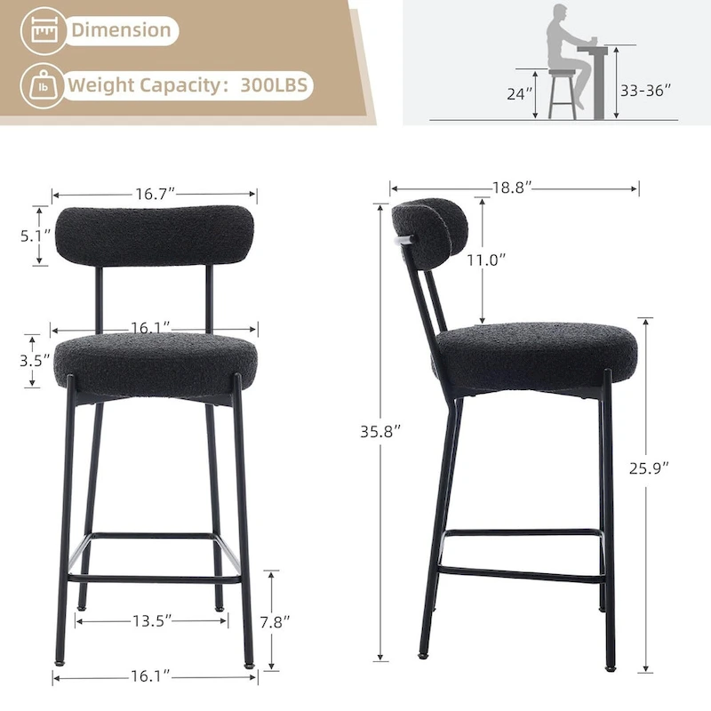 27  Modern Counter Stools Set of 2