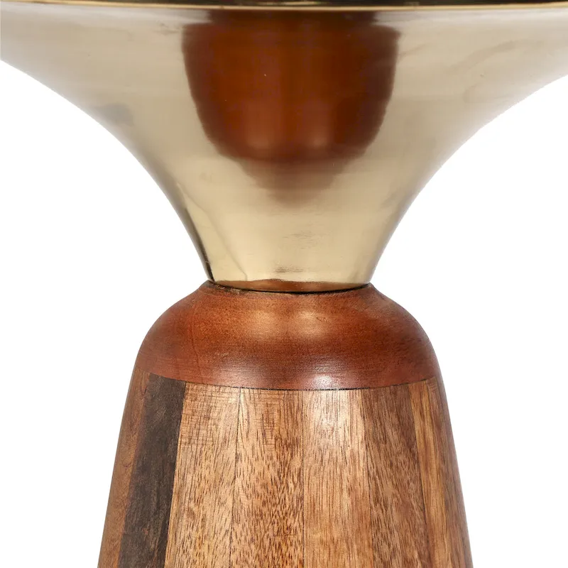 Mango Wood and Metal End Table