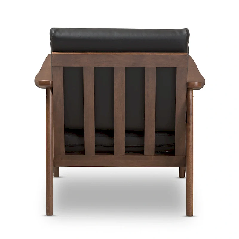 Mid-Century Lounge Chair with Solid Wood Legs and Upholstered Seat
