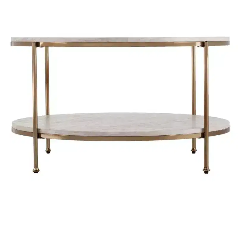 HomeRoots 33 White Solid Manufactured Wood And Metal Square Coffee Table
