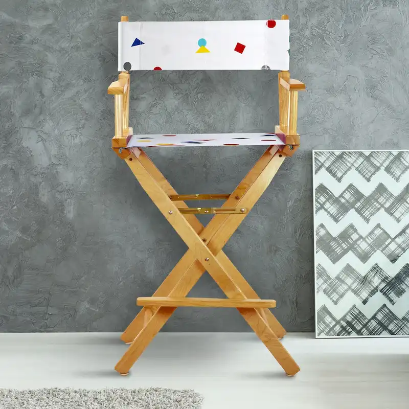 30 Director's Chair Natural Frame-Confetti - 23W x 19D x 45.5H
