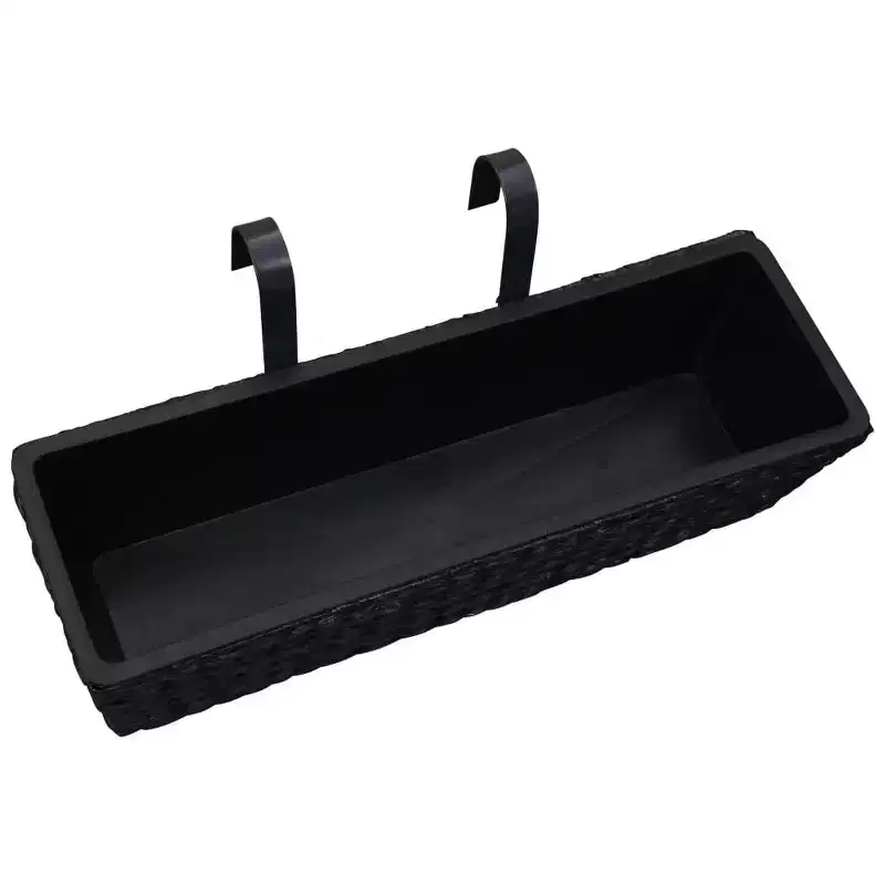 vidaXL Railing Planters Balcony Deck Planters with Inner 2 pcs Water Hyacinth