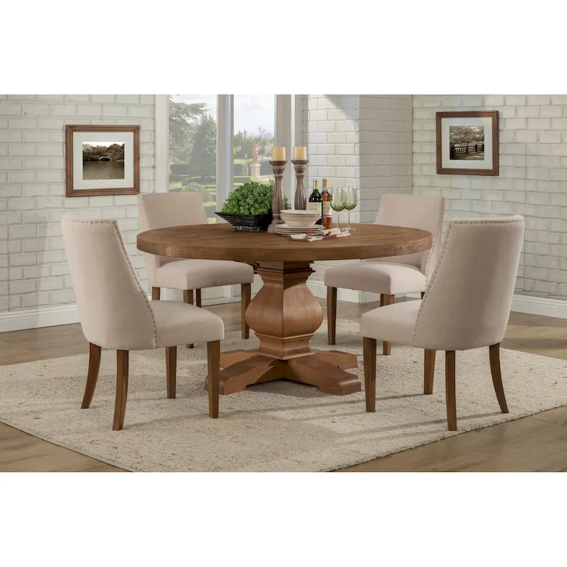 Alpine Furniture Kensington Set of 2 Upholstered Parson Chairs